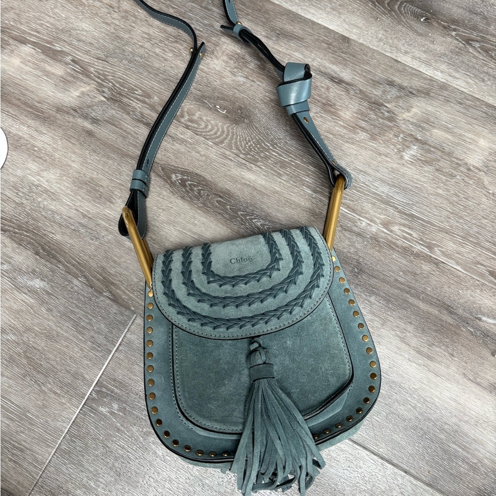 CHLOE Suede Calfskin Braided Mini Hudson Crossbody